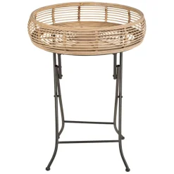 Fabrique de Styles Bouts De Canapé Et Tables D'appoint>Table d'appoint ronde en bambou d52cm Naturel