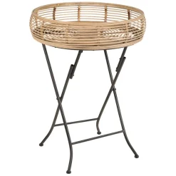 Fabrique de Styles Bouts De Canapé Et Tables D'appoint>Table d'appoint ronde en bambou d52cm Naturel