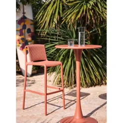 Fabrique de Styles Tables De Jardin|Jardin>Table haute en fer d60cm - Lumi Terracotta