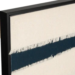Fabrique de Styles Tableaux Et Toiles>Tableau en toile encadré abstrait écru indigo et noir 83x123cm - Gallery Multicolore