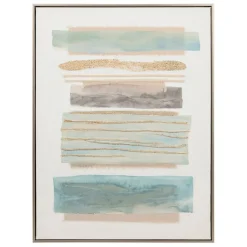 Fabrique de Styles Tableaux Et Toiles>Tableau en toile et pin 60x79cm - Ligne Bleu