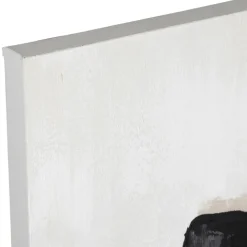 Fabrique de Styles Tableaux Et Toiles>Tableau fleurs en toile et pin noir et doré 100x100cm - Fleurs Noir, Doré