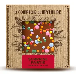 Fabrique de Styles Chocolats Et Confiseries>Tablette chocolat au lait surprise partie 80g Marron