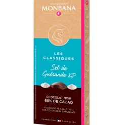 Fabrique de Styles Chocolats Et Confiseries>Tablette noir sel de guerande 80g Marron, Bleu