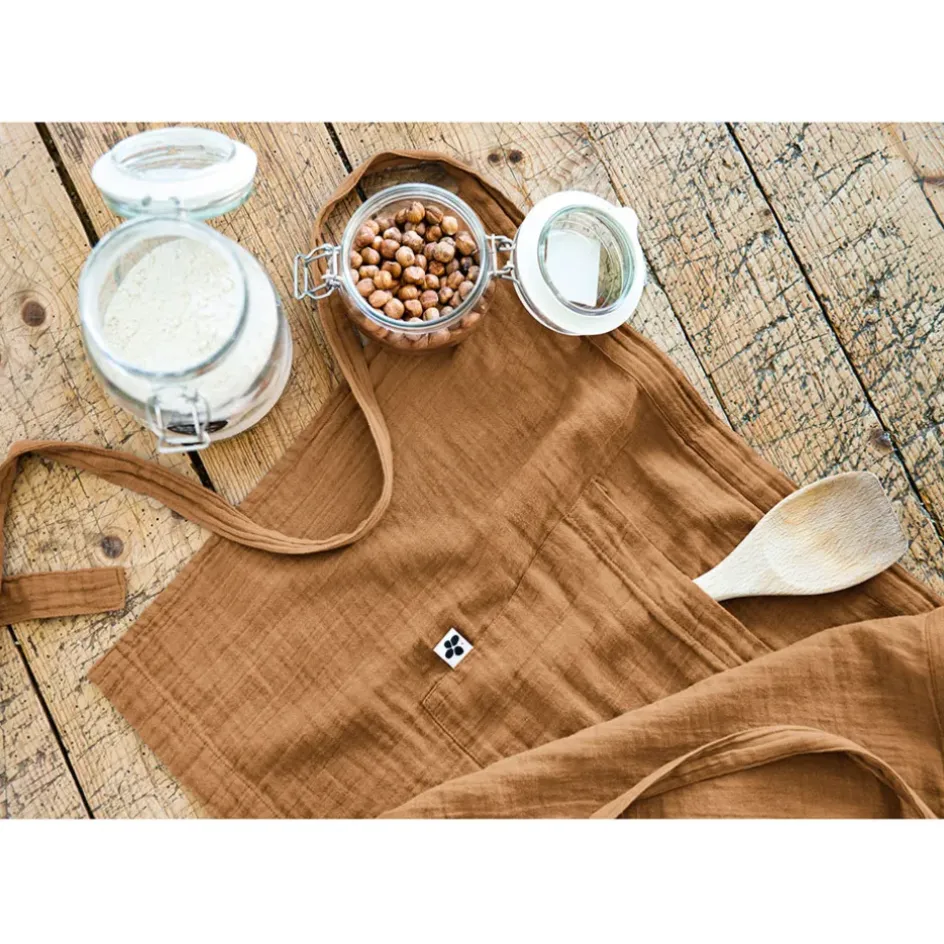 Fabrique de Styles Torchons, Tabliers Et Maniques>Tablier en gaze de coton 45x80cm - Gaia Camel