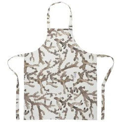 Fabrique de Styles Torchons, Tabliers Et Maniques>Tablier en coton blanc et marron - Estran Blanc, Marron