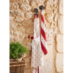 Fabrique de Styles Torchons, Tabliers Et Maniques>Tablier en coton petits cœurs et blanc Rouge