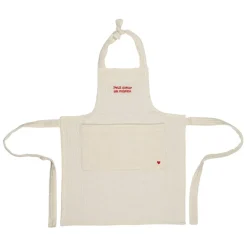 Fabrique de Styles Torchons, Tabliers Et Maniques>Tablier enfant en coton écru et rouge - Famille Ecru, Rouge