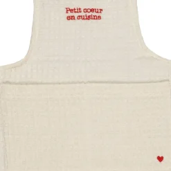 Fabrique de Styles Torchons, Tabliers Et Maniques>Tablier enfant en coton écru et rouge - Famille Ecru, Rouge