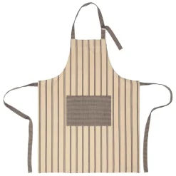 Fabrique de Styles Torchons, Tabliers Et Maniques>Tablier rayé en coton et écru - Campagne Noir