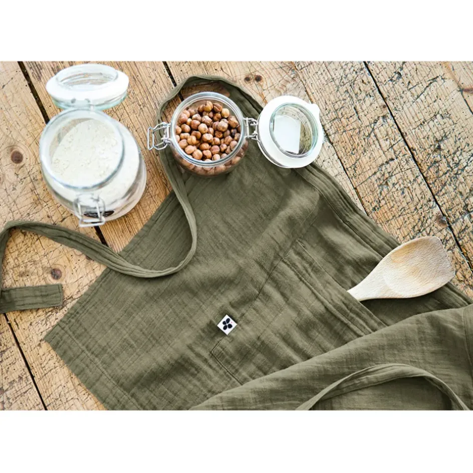 Fabrique de Styles Torchons, Tabliers Et Maniques>Tablier en gaze de coton 45x80cm - Gaia Romarin