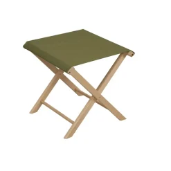Fabrique de Styles Bancs, Tabourets|Jardin>Tabouret d'extérieur pliant en bois et coton vert h42cm - Colors Mousse