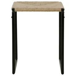 Fabrique de Styles Poufs Et Tabourets>Tabouret en jute naturel et fer noir - madeira Naturel, Noir