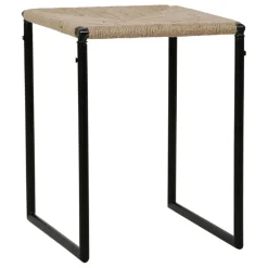 Fabrique de Styles Poufs Et Tabourets>Tabouret en jute naturel et fer noir - madeira Naturel, Noir