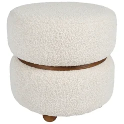 Fabrique de Styles Poufs Et Tabourets>Tabouret en tissu et pin - Alpinia Blanc