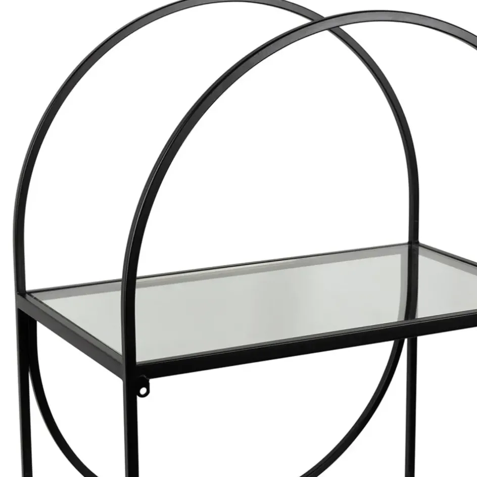 Fabrique de Styles Bibliothèques Et Étagères>Étagère 3 niveaux en verre et fer h120cm - Lernet Noir