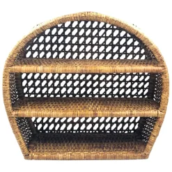 Fabrique de Styles Étagères Murales>Étagère murale 3 niveaux en rotin h41cm - Ednna Brun