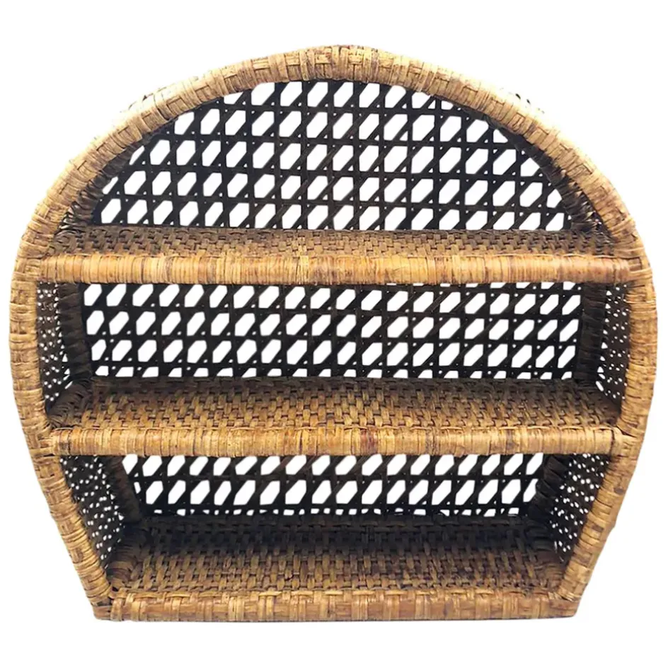 Fabrique de Styles Étagères Murales>Étagère murale 3 niveaux en rotin h41cm - Ednna Brun