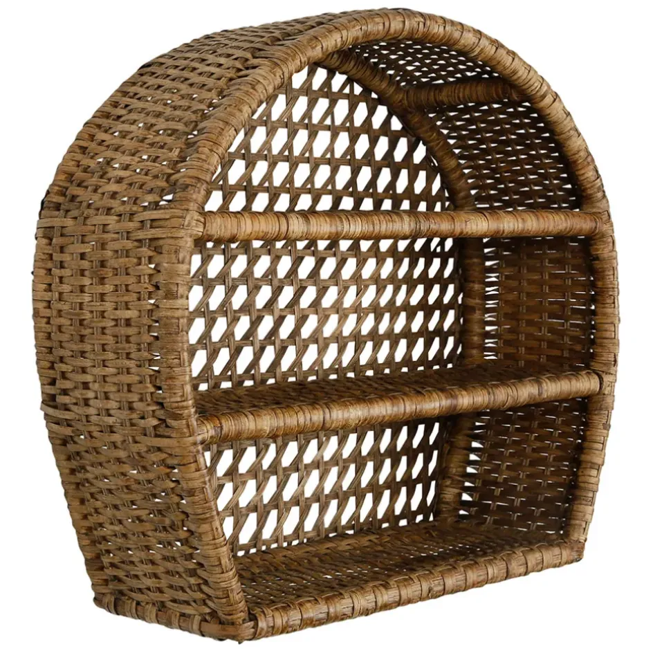 Fabrique de Styles Étagères Murales>Étagère murale 3 niveaux en rotin h41cm - Ednna Brun