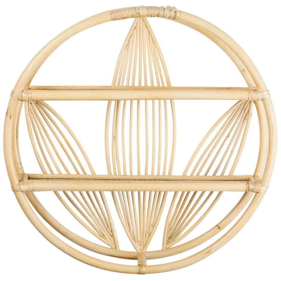 Fabrique de Styles Étagères Murales>Étagère murale 2 niveaux en rotin d60cm - Gispsy Naturel