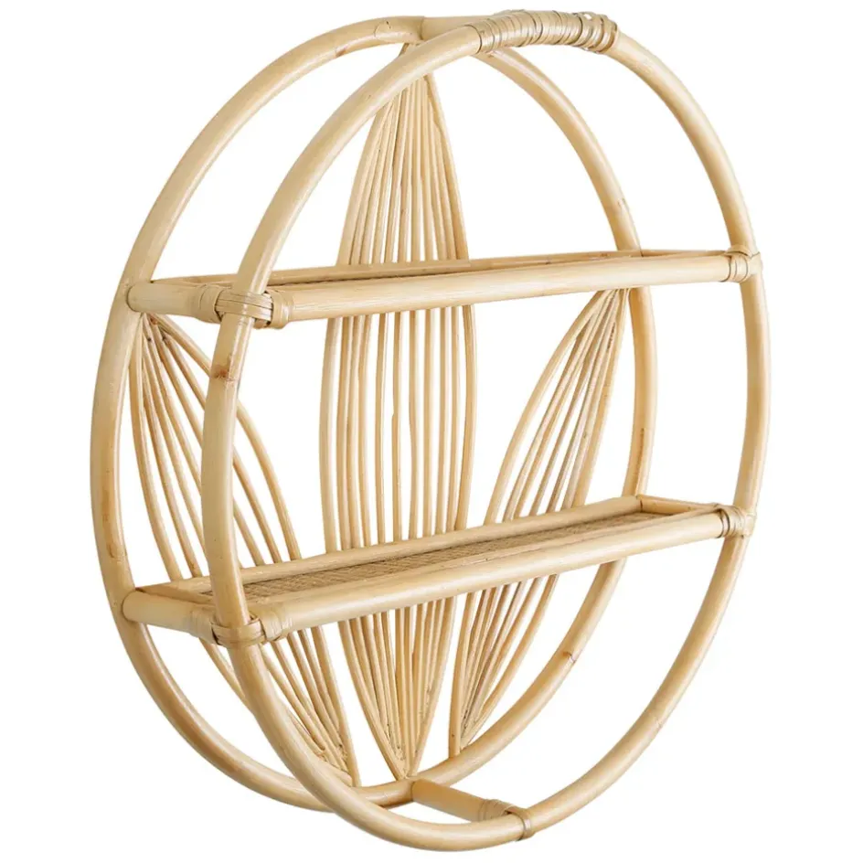 Fabrique de Styles Étagères Murales>Étagère murale 2 niveaux en rotin d60cm - Gispsy Naturel