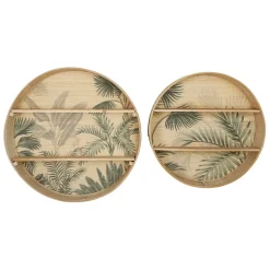 Fabrique de Styles Étagères Murales>Étagère murale 2 niveaux (x2) en bambou et naturel - Papaye Kaki