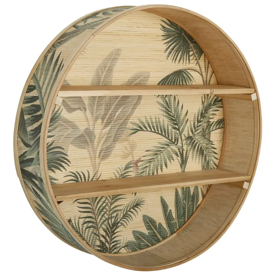 Fabrique de Styles Étagères Murales>Étagère murale 2 niveaux (x2) en bambou et naturel - Papaye Kaki