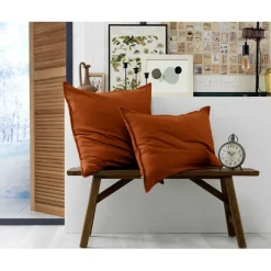 Fabrique de Styles Taies Et Traversins>Taie d'oreiller en flanelle tomette 50x70cm - Candice Orange