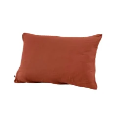 Fabrique de Styles Taies Et Traversins>Taie d'oreiller en gaze de coton unie 50x70cm - Gaia Terracotta