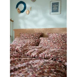 Fabrique de Styles Taies Et Traversins>Taie d'oreiller en gaze de coton imprimée 50x70cm - Capucine Camel