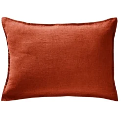 Fabrique de Styles Taies Et Traversins>Taie d'oreiller en lin lavé 50x70cm - Soline Paprika