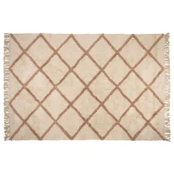 Fabrique de Styles Tapis>Tapis en coton 230x160cm - Géométrique Blanc