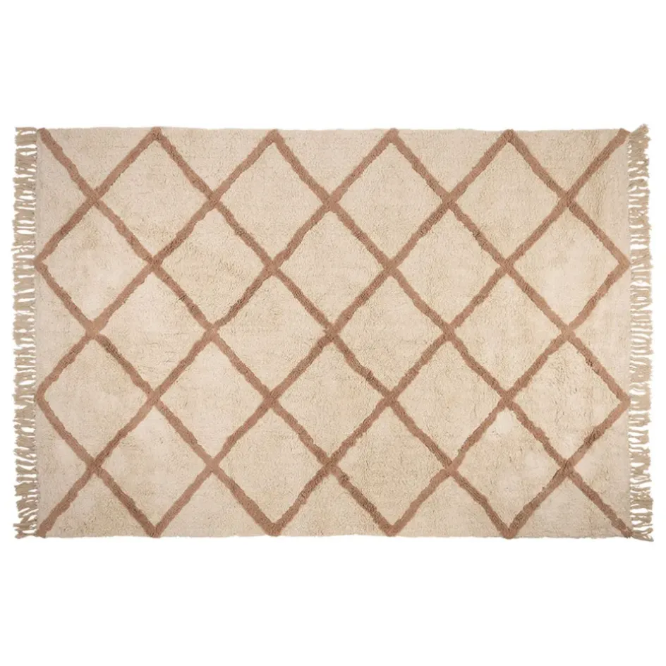 Fabrique de Styles Tapis>Tapis en coton 230x160cm - Géométrique Blanc