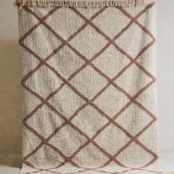 Fabrique de Styles Tapis>Tapis en coton 230x160cm - Géométrique Blanc