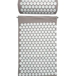 Fabrique de Styles Relaxation Et Massage>Tapis et oreiller d'acupression avec sac de transport Gris