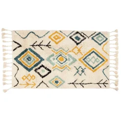 Fabrique de Styles Tapis>Tapis karres naturel et bleu 70x145cm Naturel, Bleu