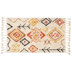 Fabrique de Styles Tapis>Tapis karres naturel et rouge 70x145cm Naturel, Rouge