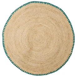 Fabrique de Styles Tapis>Tapis rond en jute et coton d100cm - Patchuca Naturel
