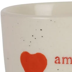 Fabrique de Styles Tasses Et Mugs>Tasse à café amour en grès et rouge 15cl Blanc