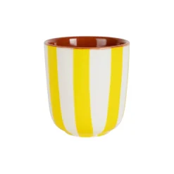 Fabrique de Styles Tasses Et Mugs>Tasse en grès rayée jaune et blanc 10cl - Alaria Blanc, Jaune