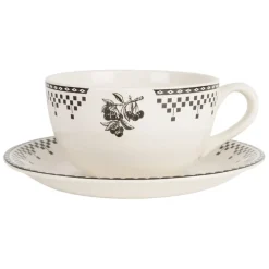 Fabrique de Styles Tasses Et Mugs>Tasse et sous tasse en faïence 50cl - Damier Anthracite