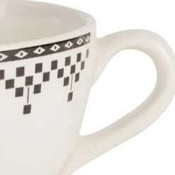 Fabrique de Styles Tasses Et Mugs>Tasse et sous tasse en faïence 50cl - Damier Anthracite