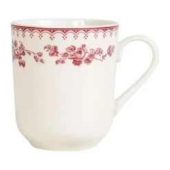 Fabrique de Styles Tasses Et Mugs>Tasse haute en faïence het et rouge 34cl - faustine Blanc