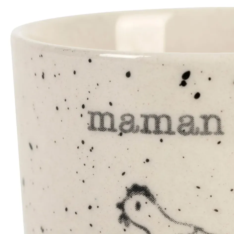 Fabrique de Styles Tasses Et Mugs>Tasse Maman en grès moucheté 15cl - La Ferme Blanc