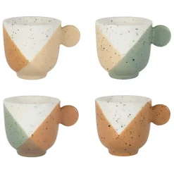 Fabrique de Styles Tasses Et Mugs>Tasses à café x4 en grès sauge et nude moucheté 14cl - Aurore Multicolore