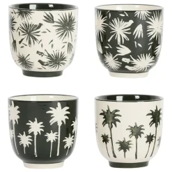Fabrique de Styles Tasses Et Mugs>Tasses x4 palmier 17.5cl en grès - palmea Vert Foncé