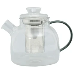 Fabrique de Styles Théières Et Cafetières>Theiere en verre avec filtre anse e Gris