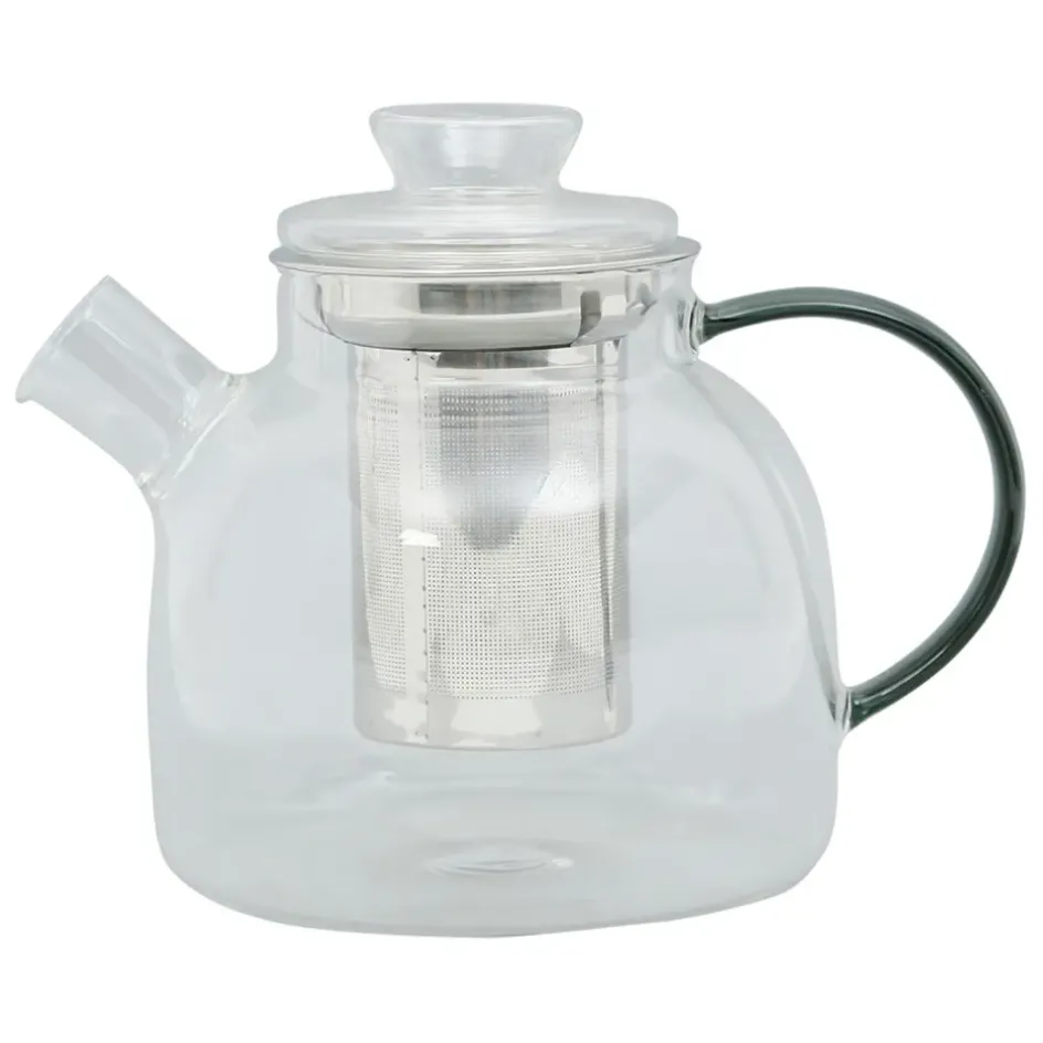 Fabrique de Styles Théières Et Cafetières>Theiere en verre avec filtre anse e Gris