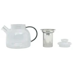 Fabrique de Styles Théières Et Cafetières>Theiere en verre avec filtre anse e Gris
