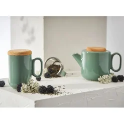 Fabrique de Styles Théières Et Cafetières>Théière avec filtre en grès 90cl - Baltika Sauge